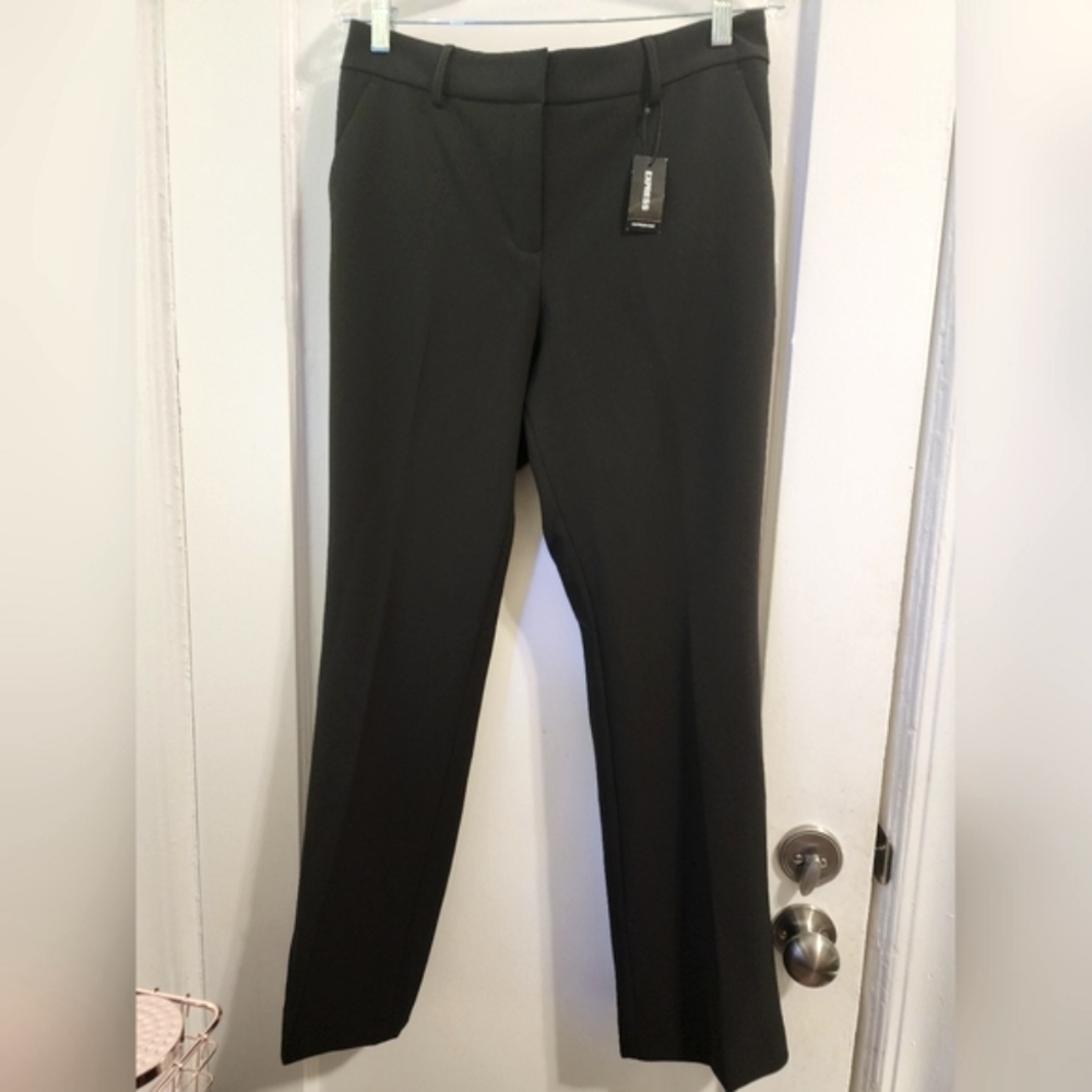 NWT Express Columnist Bootcut Mid-Rise Dress Pants Black Size 12 Skinny